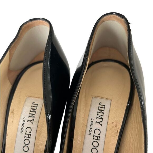 Jimmy Choo Shoe Peep Toe Platform Patent Leather Pump High Heels - Picture 10 of 10